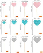 Rsstarxi 35 Pack Love Heart Cupcake Toppers Glitter Sweet Heart Cupcake Picks for Baby Shower Bridal Wedding Birthday Valentine's Day Party Cake Decorations Supplies Pink Blue Silver