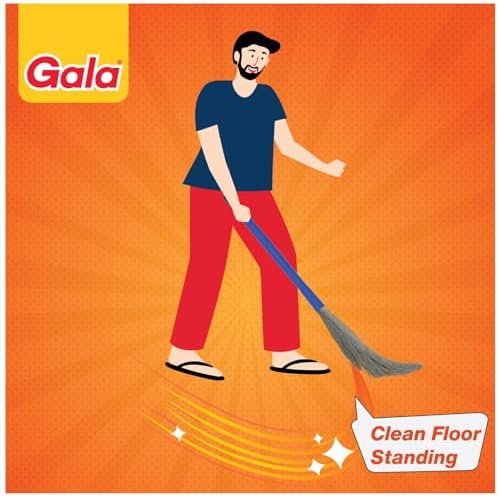 Gala No Dust Floor Broom- (Freedom from New Broom Dust- Bhusa) 2-in-1 - with Extendable Handle (1)