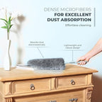 Extendable Feather Duster, Microfiber Duster, Ceiling Fan Duster, Feather Dusters for Cleaning, Dust Cleaner, Cobweb Duster - Electrostatic Bendable Head - Set of 2 Replacement Heads