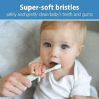 Dr. Brown’s Infant-to-Toddler Training Toothbrush Set, Mint Elephant with Fluoride-Free Strawberry Baby Toothpaste, 0-3 years