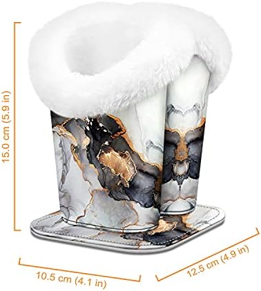 Fintie Plush Lined Double Eyeglasses Holder with Magnetic Base, Glasses Stand Case Organizer for Desk, Nightstand, Office, Cloudy Marble