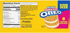 OREO Double Stuf Golden Sandwich Cookies, King Size, 12 Snack Packs (8 Cookies Per Pack)