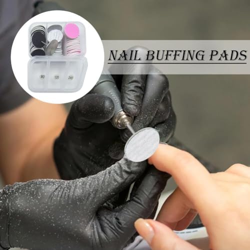 60 Pcs 25mm Replacement Sandpaper Discs with Metal Nail Drill Bit - Sanding Discs for Electric Foot File Callus Remover, Dead Skin Polishing Craft Pedicure Tools
