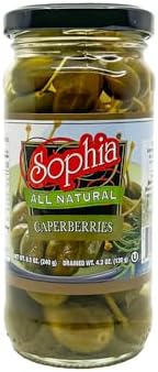 Sophia Caperberries in Brine, 8 oz Jars – Mediterranean Capers, Gourmet Antipasto, Perfect for Cocktails, Charcuterie & Mediterranean Cooking (3-pack)