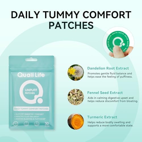 Unpuff Patches - Wellness Patch with Dandelion, Fennel, Artichoke, Ginger & Turmeric - Natural Herbal Support for Bloating, Water Retention & Digestive Support - 30 Vegan Patches