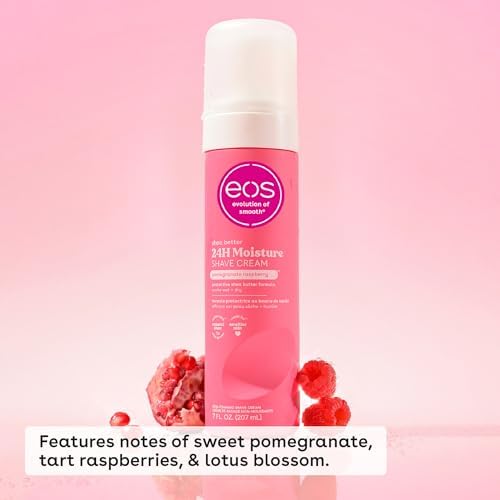 eos Shea Better Shave Cream- Pomegranate Raspberry, Shea Butter, Aloe Vera, Moisturizing, Shaving Cream for Women, eos Shave Cream, 7 fl oz, 2-Pack