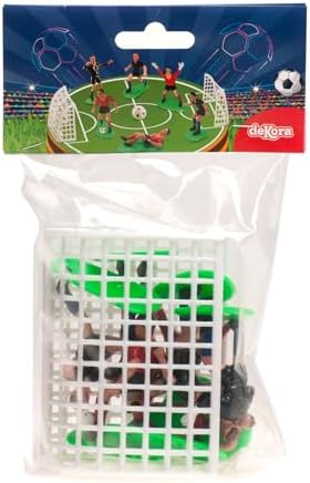 Dekora, Football Cake Topper, Birthday Cake Decoration with Football Figures, Red and Blue Colour