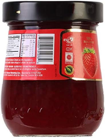 Tuscanini Premium Italian Strawberry Preserves, 11.64 oz | 50% Fruit | Spreadble Fruit Jam | No High Fructose Corn Syrup | No Preservatives | Non GMO | Gluten Free | Kosher (Including Passover)