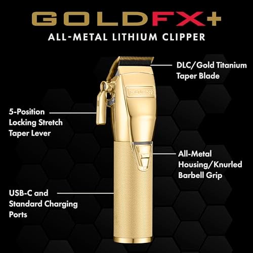 BaBylissPRO FX+ Professional Barber Cord/Cordless Hair Clippers for Men, All Metal, Lithium Battery with 3-Hour Runtime