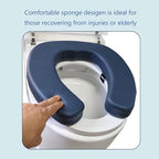 Toilet Seat Cushion Toilet Seat Riser with 2-inch High-Density Foam Performance Microfiber Fabric-Suitable for Standard,Elongated Toilets Bedside Commode(Blue)