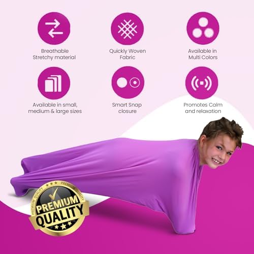SENSORY4U Sensory Sack Body Sock – Stretchy Compression Suit for Kids – Great for Play, Movement, and Body Awareness