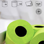 Renova Green Toilet Paper 3-Ply -Ideal for Decorating Your Home or Office - Pack of 6 Compact Rolls- 140 Sheets - Eco-label Certified - Dermatologically Tested - Septic Safe - Sustainable & Soft.