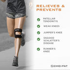 Cho-Pat Dual Action Double-Layer Adjustable Knee Strap, Pain Relief for Chondromalacia, Osgood Schlatter’s, Tendonitis, and Meniscus Tears, Large