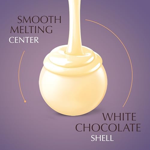 Lindt LINDOR White Chocolate Assorted Chocolate Candy Truffles with Smooth, Melting Truffle Center, 15.2 oz. Bag