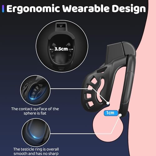 Yivans Male Chastity Device Cock Cage, Lightweight Chastity Cage Body-Safe Penis Cage for Men with 5 Different Sizes Ring & Invisible Lock Adult Abstinence Penis Bondage Male Sex Toy(Black-S)