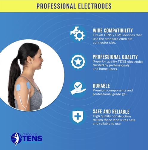 Discount TENS Wired Electrodes – 2"x2" HealthMateForever Compatible Replacement Pads, 20-Pack Premium Self-Adhesive TENS Unit Electrodes for Pain Relief, Therapy, Recovery & Muscle Stimulation