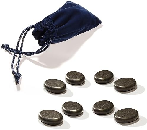 Master Massage Toes Basalt Hot Stone Pack – Beauty Facial Stones – Skin Care Heating Tools - Natural Black Basalt Massage Stone Set for Toes - 8-Piece Kit for Massage Spa, Relaxation, Healing