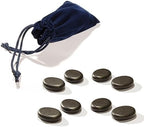 Master Massage Toes Basalt Hot Stone Pack – Beauty Facial Stones – Skin Care Heating Tools - Natural Black Basalt Massage Stone Set for Toes - 8-Piece Kit for Massage Spa, Relaxation, Healing