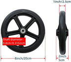 8 Inch by 1 Inch, Wheel Replacement for Wheelchairs, Black (2 PCS)