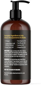 Anti Cellulite Massage Oil and Silicone Body Brush – Collagen and Stem Cell Skin Tightening Formula for Smoothing and Firming, 8 fl oz by M3