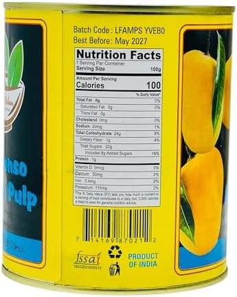 Desi Kitchen Alphonso Mango Pulps 850g(30oz) Delicious flavor By Rani Foods Inc