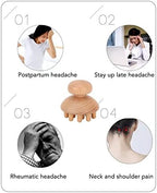 ANGGREK Wood Head Massager, Shape Manual Scalp Massagers Scalp Massage Tool Wooden Fingers Head Scratcher for Remove Headache and Head Body Relaxing