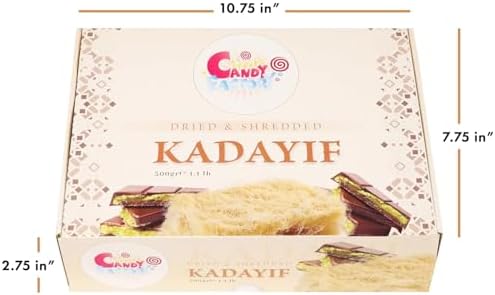 Kataifi Shredded Fillo Dough, Kadayif Shredded for Dubai Chocolate Filling, Katifi for Dubai Chocolate Bar, Knafeh Phyllo Dough, Kunafa 500g (17.6 oz- Pack of 3)