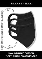 Cotton Face Masks - Made of Premium Organic Cotton, Reusable Washable Soft Cloth Face Masks 3/6 Pk