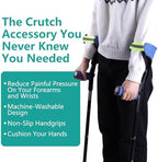 Forearm Crutch Pads and Hand Grip Covers for Open Cuff Crutches Forearm Crutches Accessories,Moisture Wicking Breathable Forearm Crutch Covers with Elastic Strap Increases Walking Comfort (Blue)
