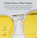 TrueDark by Dave Asprey | Daylights Yellow Lenses Block 75% of Blue Light for Heavy Daytime Screen Use