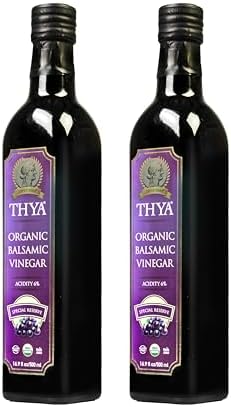 THYA Organic Balsamic Vinegar, Acidity 6%, USDA Organic, Non GMO, Gluten free, 16.9 Fl Oz. (Pack of 2)