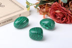 QINJIEJIE 1.6-2.0" Malachite Stone Healing Crystals Tumbled Stones Polished Rocks 2PCS Large Worry Stone Gem Stones for Energy Witchcraft Meditation DIY Decoration Gifts for Women Men
