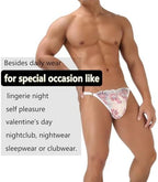 Men's Lace Underwear Sexy thong Sheer Pouch Panties Crossdressing Sexy Lingerie Sissy Underpants
