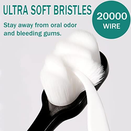 Extra Soft Toothbrush for Sensitive Teeth and Gums， Micro Fur Manual Toothbrush with 20000 Ultra Soft Bristle, Excellent Cleaning Effect， Perfect for Kids & Adults (6 Pack)