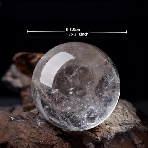 Natural Crystal Ball Clear Quartz Crystal Balls Decor for Home Office Quartz Crystals Sphere with Stand
