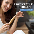 MABLE Toothbrush Travel Case | Bamboo Toothbrush Holder For Travelling and Camping | Adult Size | Natural Product