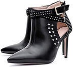 Ankle Boots for Women,Bare Legged Pointed Women's Boots, Rhinestone Booties Black Sexy Stiletto With High Heel