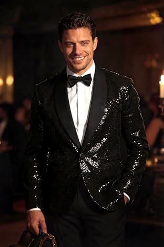 Coucoland Sequin Blazer Men-Tuxedo Jacket Sequin Suit Men Sport Coats