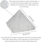 Amazing Gemstone Clear Quartz Pyramid Crystal Healing Stones - 1.5" Great Pyramid Figurine of Natural Stone Pyramid for Meditation, Reiki, Chakra Balancing and Crystal Pyramids Grid