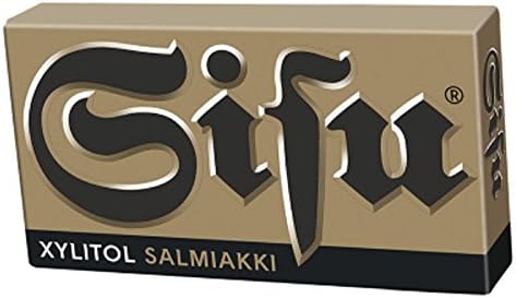 4 Boxes x 36g of Leaf Sisu Xylitol Salmiakki - Original - Finnish - Salmiak - Licorice - Pastilles - Lozenges - Drops - Dragees - Candies - Sweets