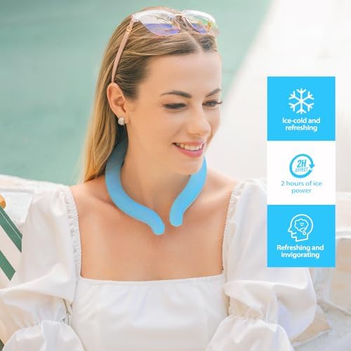 Neck Cooling Tube with Insulated Bag, Reusable Neck Coolers Wearable Body Cooling Products for Hot Weather in Summer