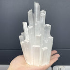 Natural Crystal Rough Natural White Selenite Lamp Holder Crystal Mountain Ornaments Gypsum Quartz Rough Minerals Healing Stone