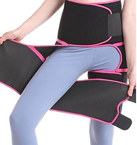 Hip Groin Support for Men & Women, Hip Brace Thigh Compression Sleeve, Injury Strap for Pulled Muscle Strain for Hip Pain Relief Fits Both Leg,Pink,Medium