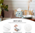 Tissue Box Holder Corals and Seashells Tissue Box Cover Square Leather Tissue Holder Organizer Portable Decorative Facial Paper Case for Home Office Bathroom Vanity Countertop