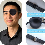 Monocular Black Eye Patch, Washable, Amblyopia, Medical Eye Patch, Pirate Suit for Adults and Children