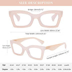 AQWANO Stylish Blue Light Reading Glasses for Women, Fashion Square Cat Eye Design Computer Readers Eyeglasses