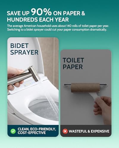 LUFEIDRA Handheld Bidet Sprayer for Toilet-Adjustable Water Pressure Jet Spray with Bidet Hose for Feminine Wash, New Premium Stainless Steel Muslim Shower Toilet Bidet Cloth Diaper Sprayer Set