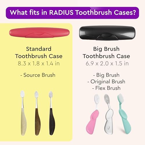RADIUS Toothbrush Travel Case for Standard Brush, BPA-Free Recycled Plastic, Portable for Bathroom, School, Home, Camping (FITS ALL CONVENTIONAL TOOTHBRUSH SOURCE TOOTHBRUSH)