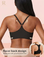 Front Closure Bras for Women Magnetic Deep V Bra Racerback Wireless Seamless Bralettes Comfy No Underwire Jelly Bra