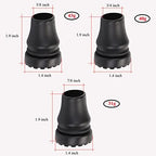 2-Pack Rubber Cane Tips 3/4 Inch 5/8 Inch 7/8 Inch Heavy Duty Walking Cane Tips, Black Sturdy Replacement Cane Tip for Seniors Walking Stick, Safety Cane Crutch Accessories